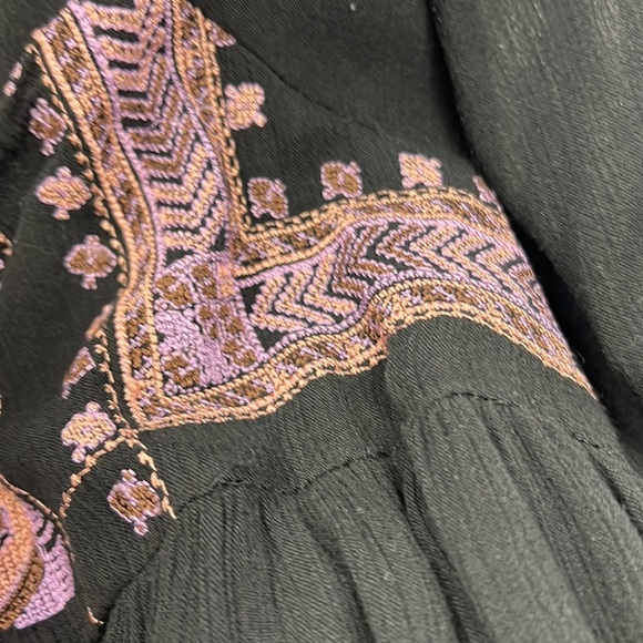 Free People Rhiannon Peasant Embroidered Mini Dress Size Small - Picture 5 of 9